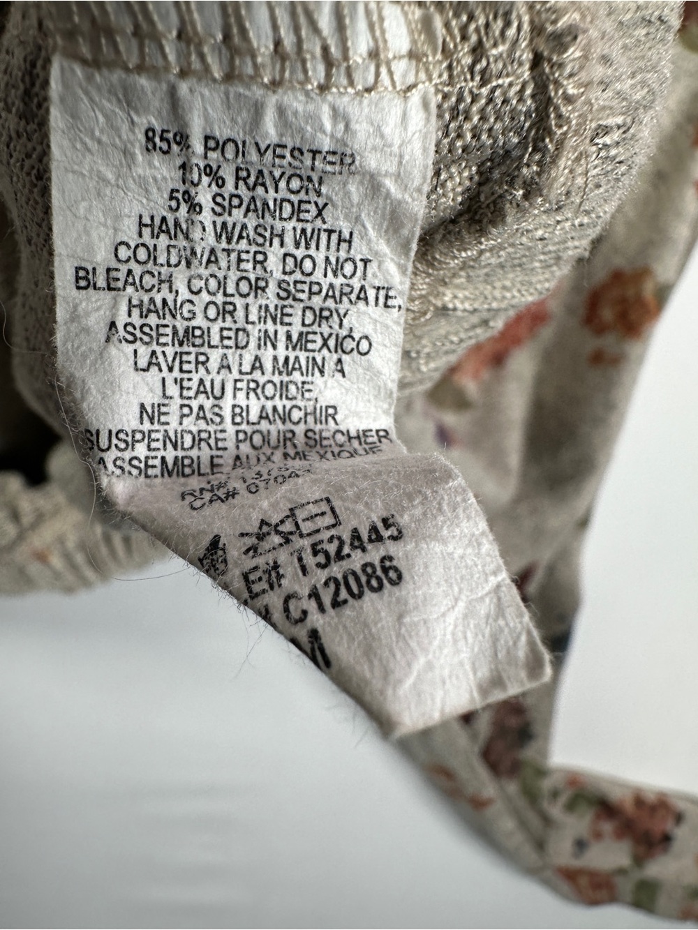 Floral Boxy Crewneck Sweatshirt Oatmeal Heather Grey M - Picture 7 of 7